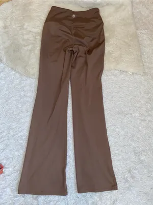 Gaiam Women's mocha Brown Athletic Flare Pants leggings woman’s small stretchy thumbnail 4