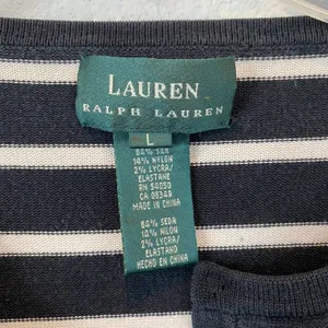Ralph Lauren Silk Blend Navy & White Coastal Cardigan size large thumbnail 2