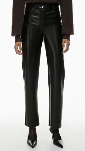Aritzia Wilfred Melina Black Leather Pants thumbnail 1