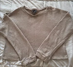 Olia Waffle Knit Long Sleeve (S) Gray thumbnail 1