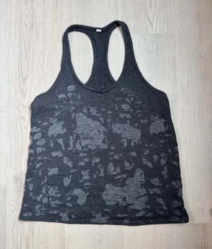 ALO Yoga Black Heather Racerback Tank Top thumbnail 1