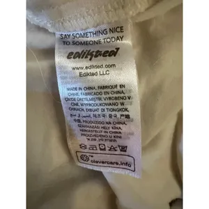 Edikted White Denim Cargo Mini Skirt Y2K Belted Utility‎ Festival Size L XL thumbnail 2