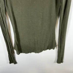 Intimately Free People Olive‎ Green Strappy V-Neck Long Sleeve Top Medium Boho thumbnail 9