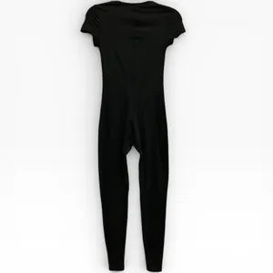 White Fox Boutique Black Short Sleeve Zip Full Length‎ Jumpsuit One Piece XS thumbnail 3