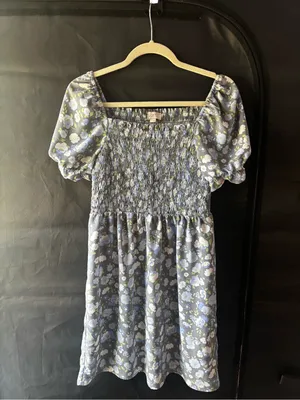 Loft Floral Smocked Mini Dress thumbnail 8