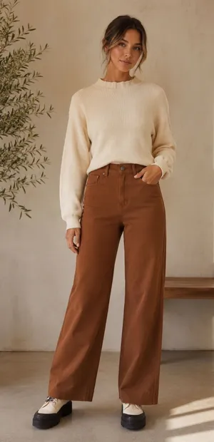 Lululemon City Sleek High Rise Wide Leg Pants Brown Size 26 29” Inseam thumbnail 1