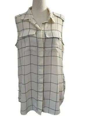 Banana Republic Women Size Medium Sleeveless Collared Lightweight #14-72 thumbnail 1