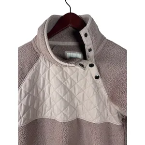 Abercrombie & Fitch XS Sherpa Fleece Quilted Mock Neck‎ Snap Pullover Sweatshirt thumbnail 2