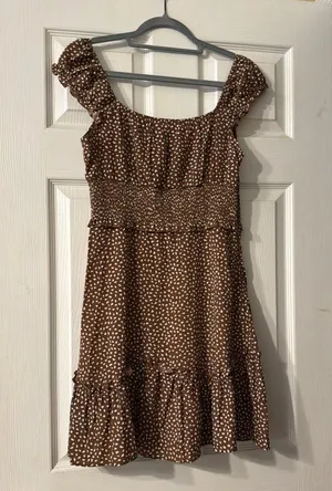 Brown Polka Dot Dress Size M thumbnail 2