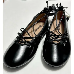 No Boundaries Corset Ballet Flats Black Lace Up Ankle Tie Womens Shoes Sz 7 NWOB thumbnail 7