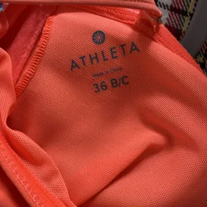 Athleta Bandeau Tankinemor Womens 36 B/C Neon Orange Swim Top Tankini NWT thumbnail 5