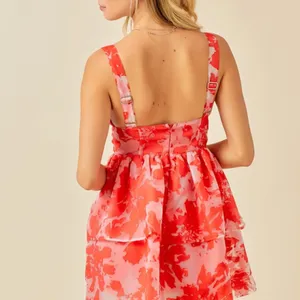 FLORAL ORGANZA TIERED ROMPER DRESS Medium thumbnail 5