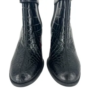 Christian Louboutin Croc Embossed Chelsea Boot 70 Calf Leather in‎ Black Size 37 thumbnail 9