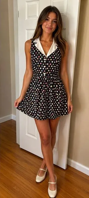 retro like Forever 21 polka dot mini dress size large thumbnail 1