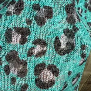Watermelon Leopard Print Teal Button thumbnail 6