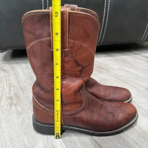 Justin‎ Womens L3163 Leather Roper Boots Brown Western Round Toe Size 6 B thumbnail 11
