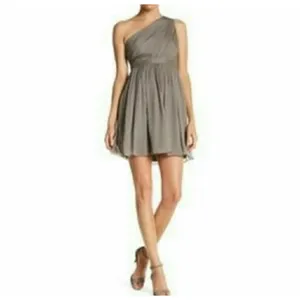 J‎ CREW SHORT DRESS SILK CHIFFON FORMAL 4 KYLIE ONE SHOULDER Black #41825 thumbnail 12