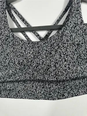 Lululemon Energy Bra Long Line Medium‎ Support B-D Cup Herringbone Black Size 8 thumbnail 6