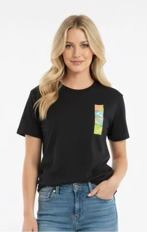 Gildan Black Women's Tee with Colorful Graphics size medium thumbnail 1