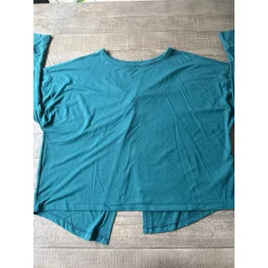 Old Navy Women's Teal Lightweight French Terry‎ Split-Back Sweatshirt Size XL thumbnail 3