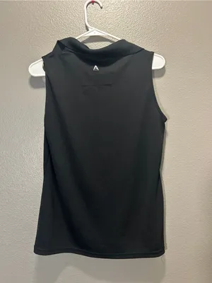 Antigua Womens Desert Dry Xtra Lite Black Sleeveless Golf Polo Shirt Size Medium thumbnail 2