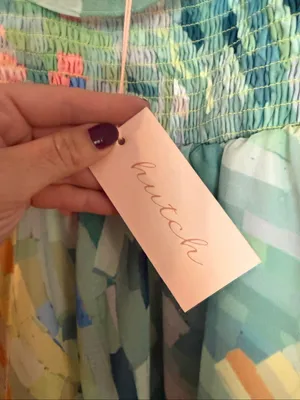 Anthropologie Hutch NWT pastel abstract print smocked tiered midi stress size sm thumbnail 5