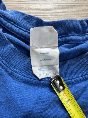 Trader Joe’s blue hibiscus employee graphic T-shirt cropped Y2K size medium thumbnail 2