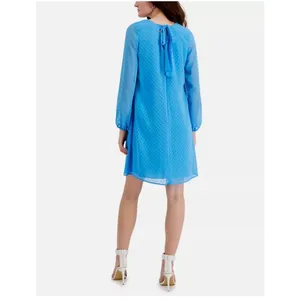 INC Blue Polka Dot Dress Long Sleeve Retro Vintage Inspired Size‎ M thumbnail 12