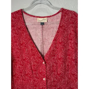 Universal Threads Women's Red Babydoll Mini Dress Linen Blend XL thumbnail 3
