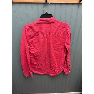 Lauren Ralph Lauren Red 100% Linen Roll Tab Button Down Shirt Small thumbnail 4