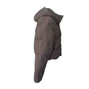HM Ultralight Hooded Puffer Jacket Womens Small Chocolate Brown Quilted Coat thumbnail 4
