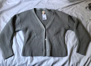 H&M Ribbed Cardigan Sweater sz XL NWT! thumbnail 1