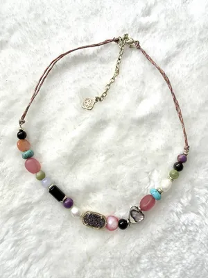 Kendra Scott 14k Gold-Plated Mixed Bead & Multicolor Cord Choker Necklace thumbnail 2