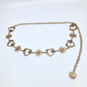 Celestial Gold Sun Heart Crescent Moon Chain Belt, Fits 20–39.5 Inches, X7GA1158 thumbnail 6