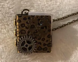 Unique gear medal book necklace, one of the kind thumbnail 12
