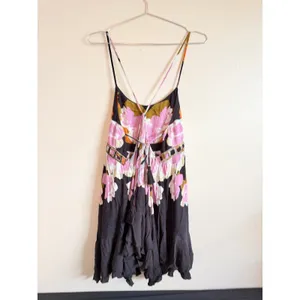 Free People Mini Dress Womens‎ Small Black Pink Floral Mirror Boho Festival thumbnail 9