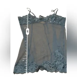 Victoria's Secret Sleeveless Blue‎ Mesh Lace Lingerie Chemise Sz L thumbnail 9