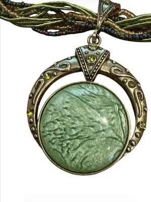 Bohemian Green Stone Pendant Multi-Strand Necklace thumbnail 3