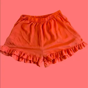 Tyche Shorts Bloomer Elastic Waist Ruffle Womens Small Flirty Pumpkin Orange thumbnail 7