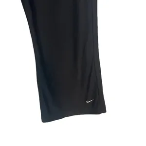 Nike Black Wide Leg Athletic Cropped Stretch Pants Women Sz M thumbnail 3