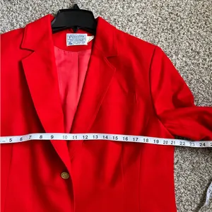 Pendleton Virgin Wool Red Blazer Jacket Holiday Christmas Formal Large Medium thumbnail 7