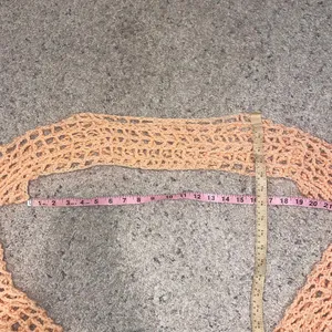 Peachy Orange Handmade Crochet Mesh Longsleeve Shrug Bolero thumbnail 2