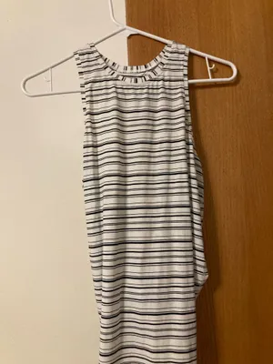 Lululemon All Tied Up Tank - Cut Back White Black stripe thumbnail 4
