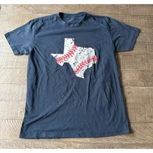 Women's Baseball Navy‎ Blue Texas Short Sleeve Tee Size Large thumbnail 1