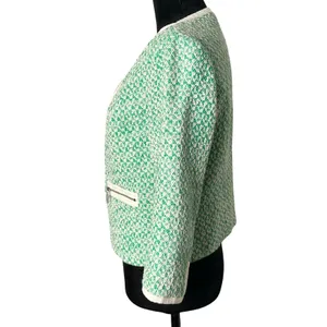 Cabi Woven Knit Full Zip Cardigan‎ Green Sweater Womens 4 Office Career Preppy thumbnail 7