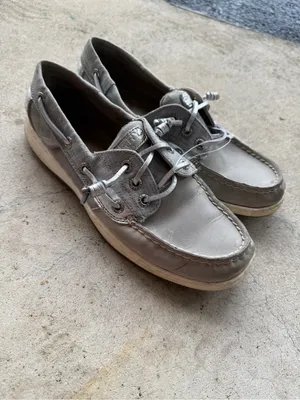 Sperry Top-Sider Bahama Boat Shoes Silver Gray Canvas Women’s Size 7.5 thumbnail 2