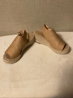 Catherine Malandrino Tan Leather Espadrille Platform Slingback Sandals thumbnail 2