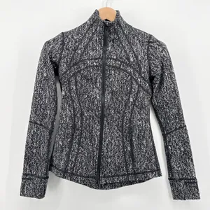 Lululemon Define Jacket 6 Rush Jacquard Black White Space Dye Full Zip Thumbhole thumbnail 1