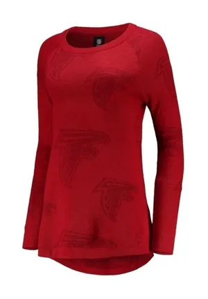 Womens Red‎ Atlanta Falcons Football Tunic Raglan Pullover Sweater Size MEDIUM thumbnail 1