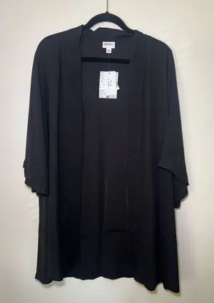 LuLaRoe Aurora Black Open-Front Women's Bell Sleeve Kimono thumbnail 1